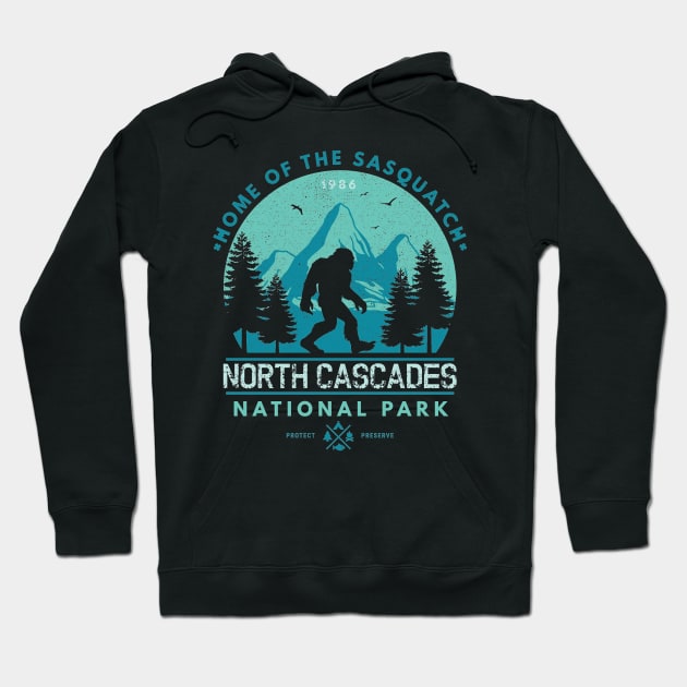 North Cascades National Park Home of the Sasquatch Hoodie by crackstudiodsgn